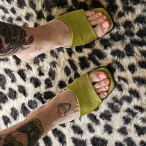 90s lime green slides